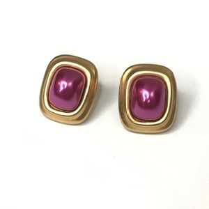 Liz Claiborne Vintage Purple Gold LCi Earrings
